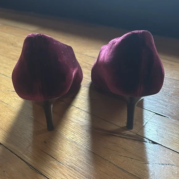 Gorgeous Oxblood Celine V Neck Pumps - Picture 4 of 4